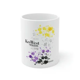 Nonbinary Flag Ceramic Mug Key West Pride - Rainbow Is In My DNA