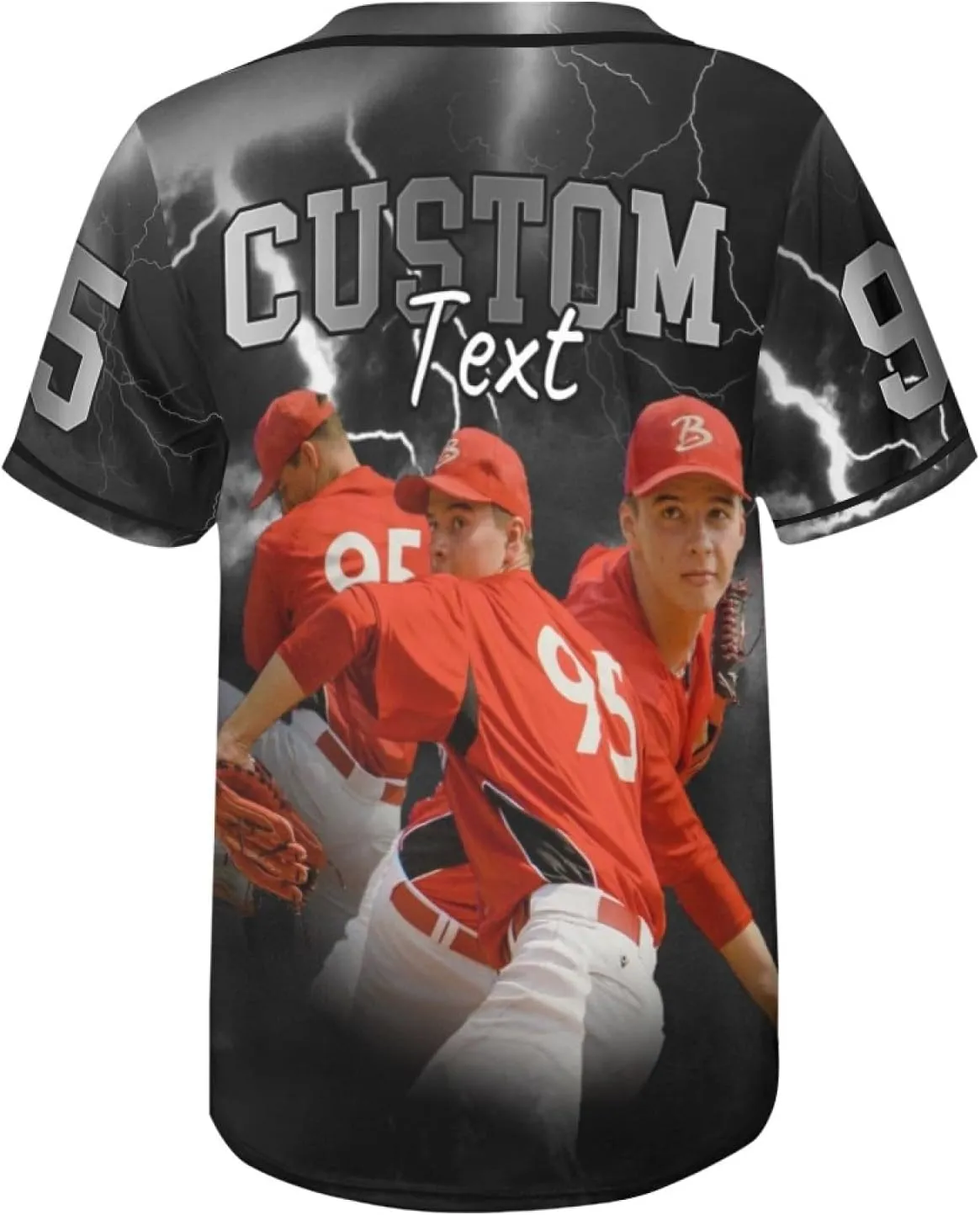 Personalized Custom Baseball Jersey Men Bootleg Rap Shirts Design Your Own Photo Collage & Team Name Streetwear Sport Uniform