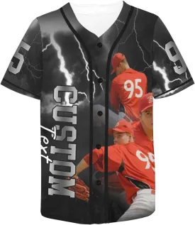 Personalized Custom Baseball Jersey Men Bootleg Rap Shirts Design Your Own Photo Collage & Team Name Streetwear Sport Uniform