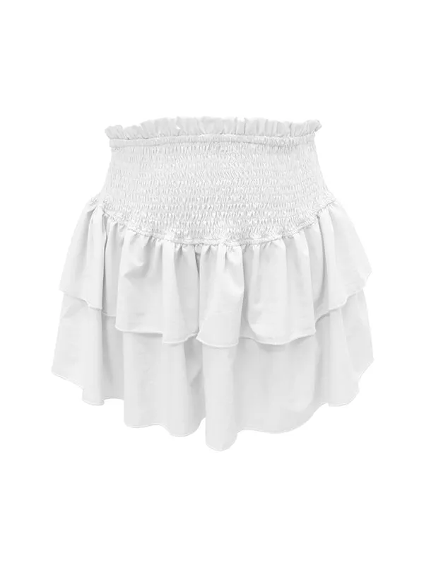 Pleated Solid Color Split-Joint Loose Skirts