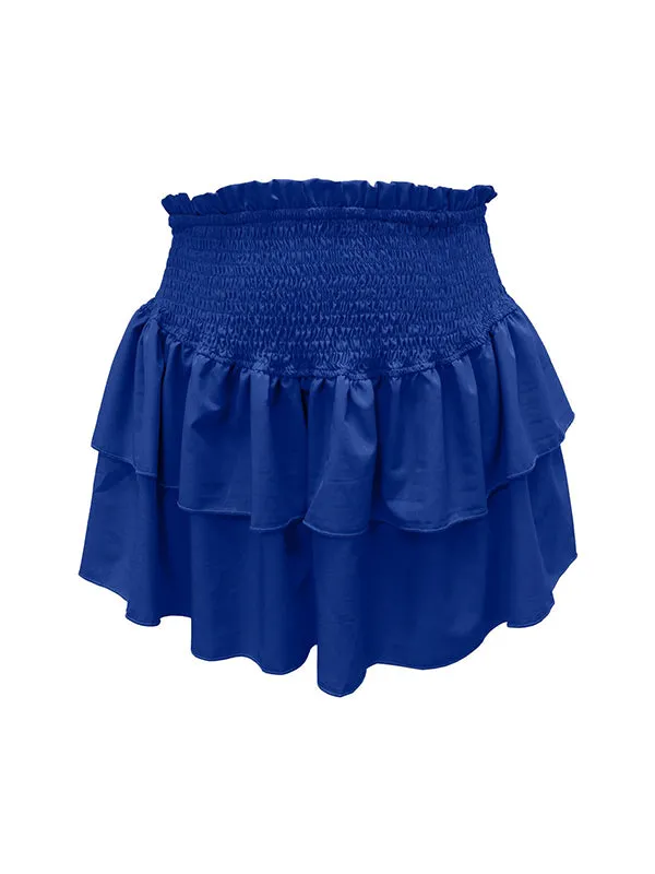 Pleated Solid Color Split-Joint Loose Skirts