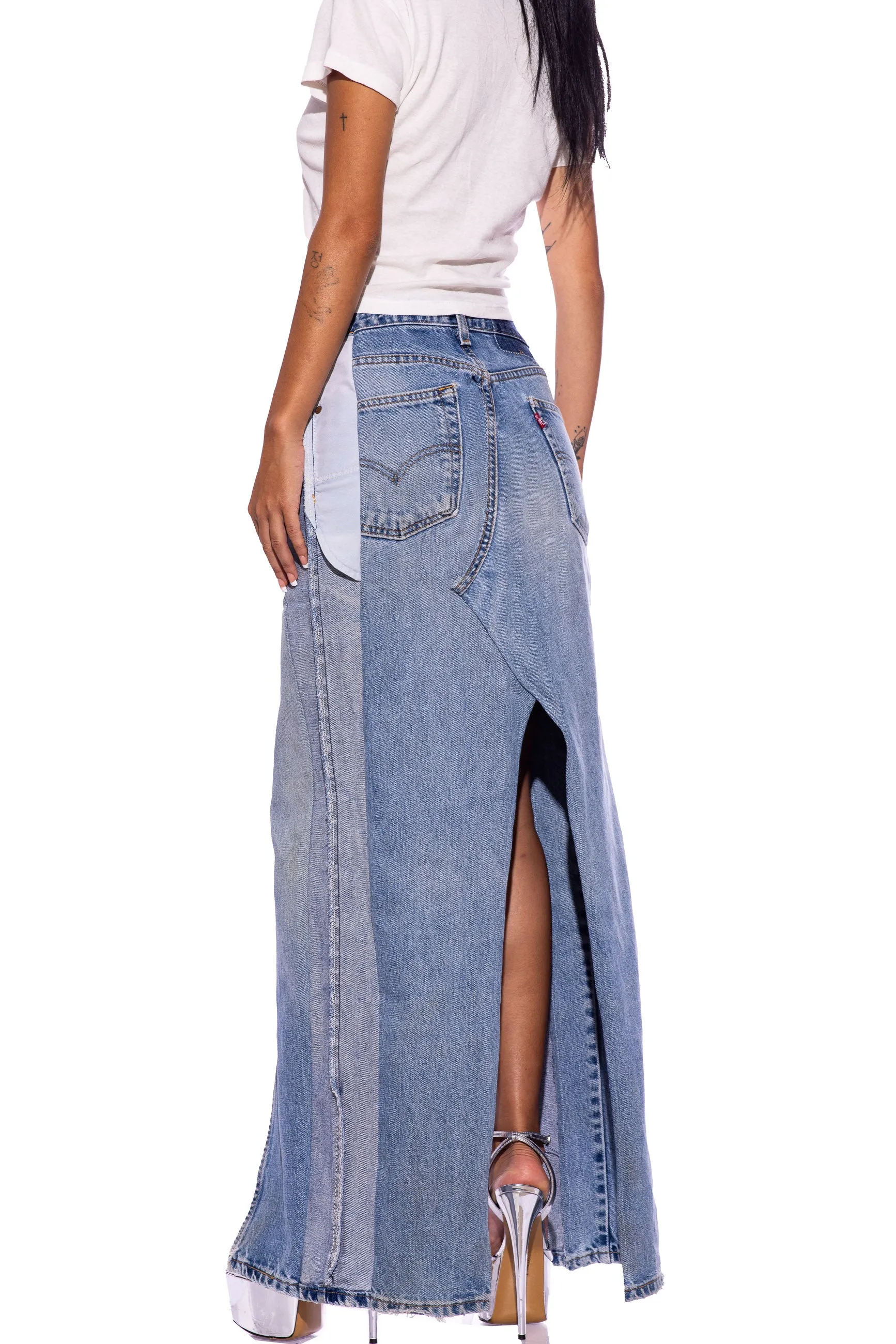 PORTERHOUSE MAXI SKIRT IN VINTAGE BLUE