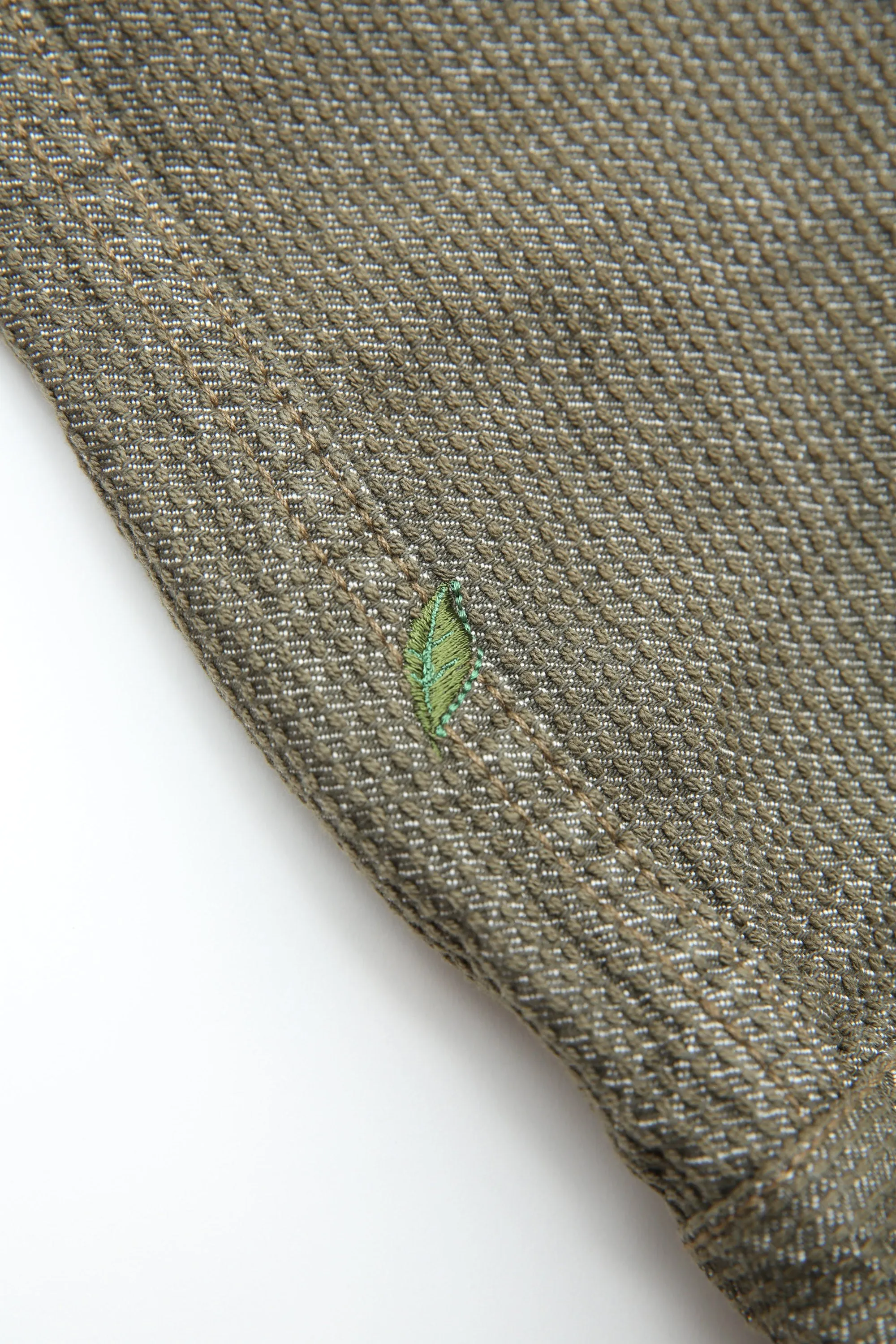 Pure Blue Japan 6118-OLV Men's Woven Sashiko Type3 Jacket - Olive x Olive
