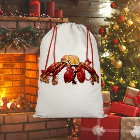 Red Crab Sublimation Linen Drawstring Sack