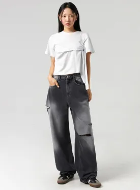 Ripped Baggy Jeans CL326