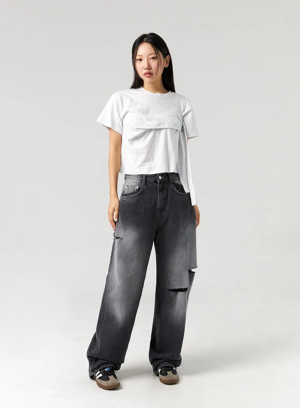 Ripped Baggy Jeans CL326