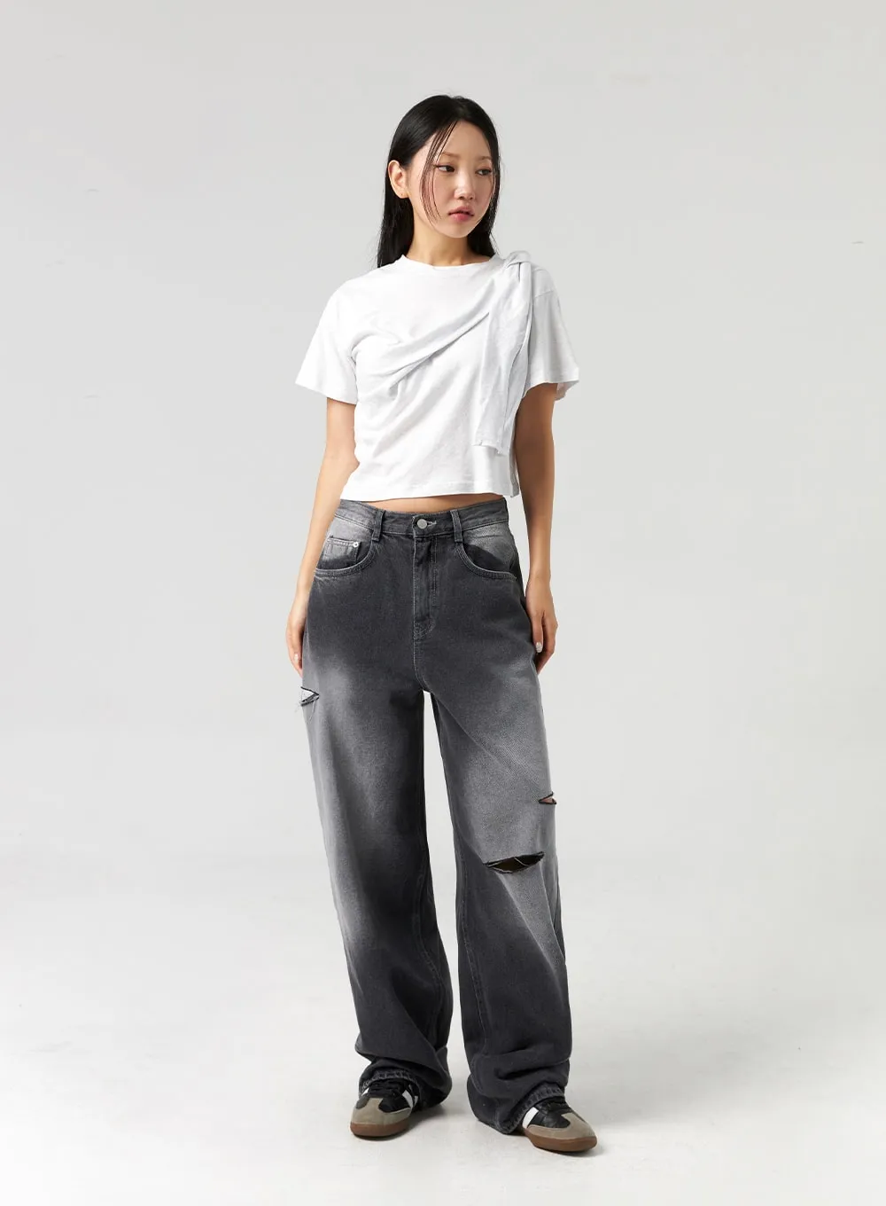 Ripped Baggy Jeans CL326