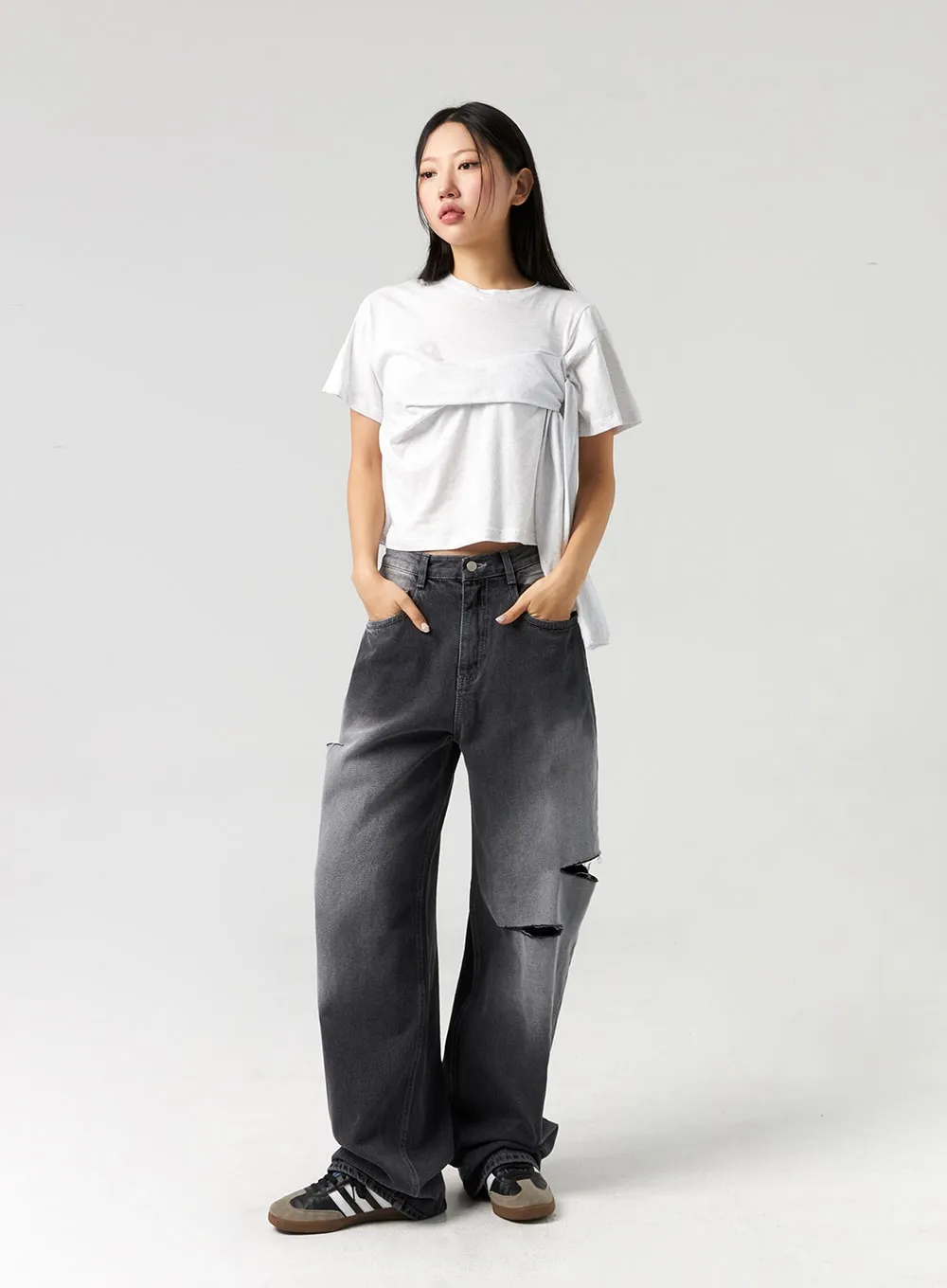 Ripped Baggy Jeans CL326
