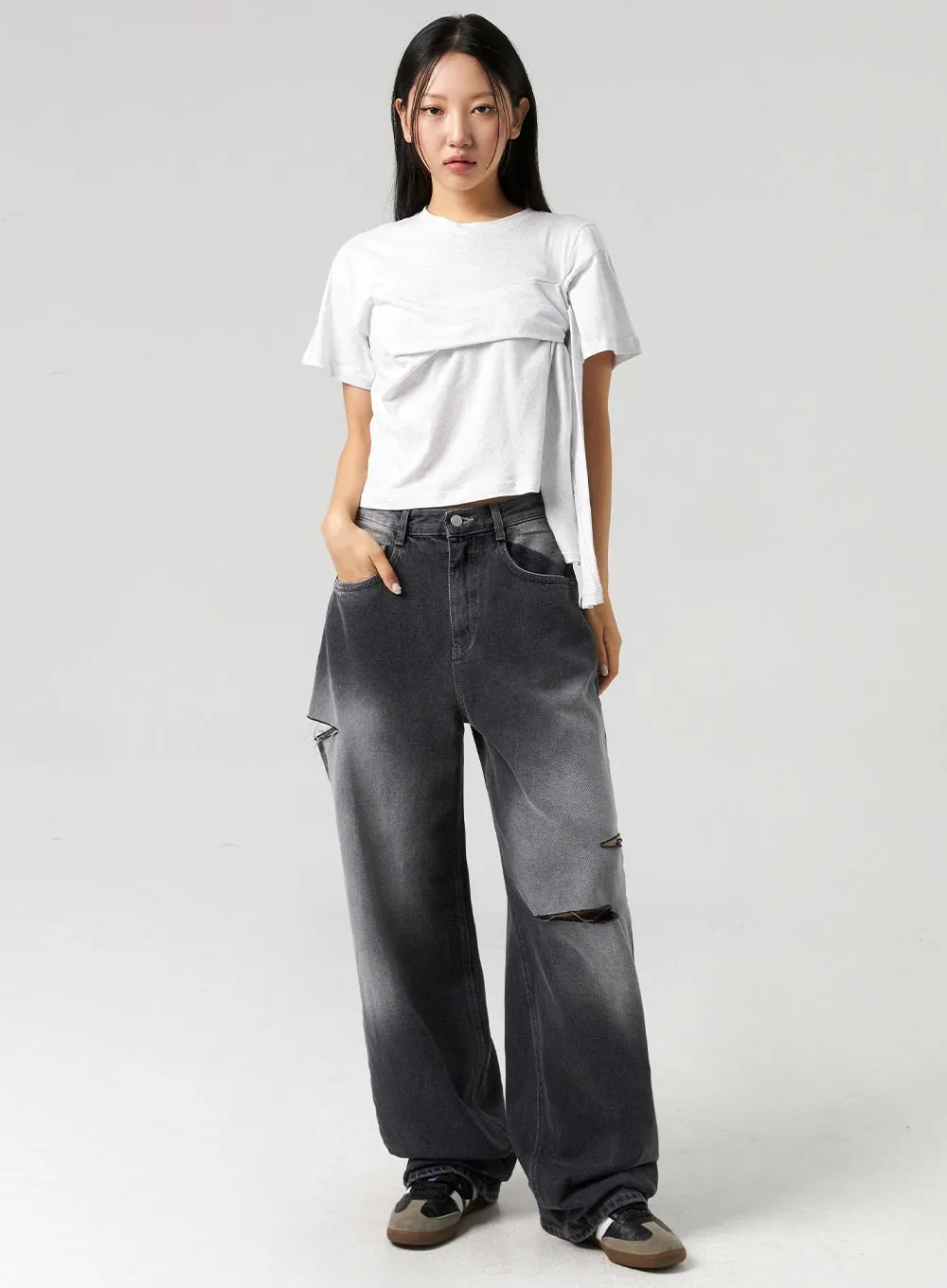 Ripped Baggy Jeans CL326