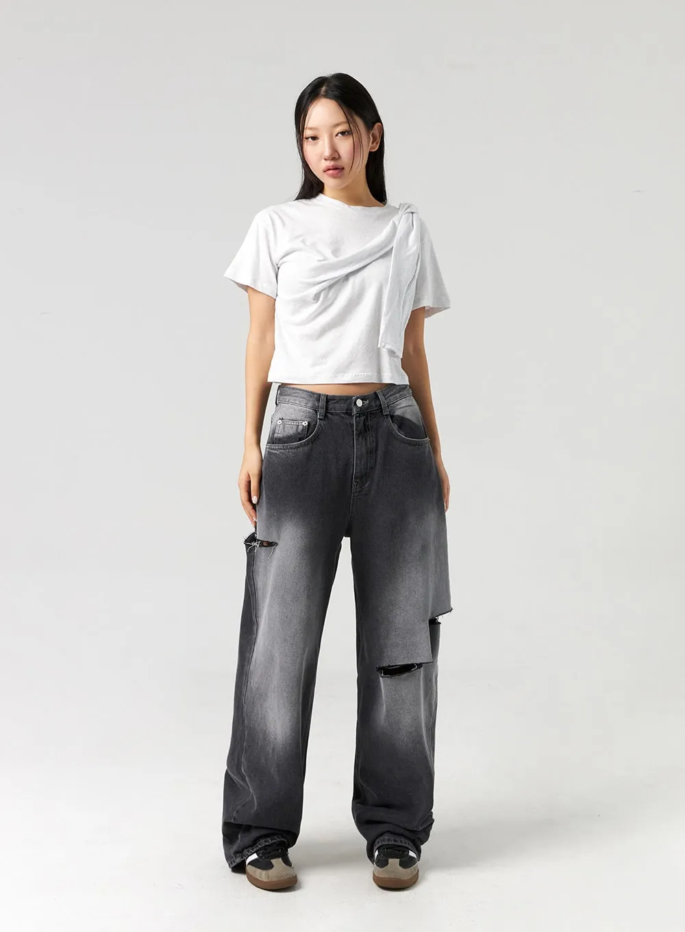 Ripped Baggy Jeans CL326