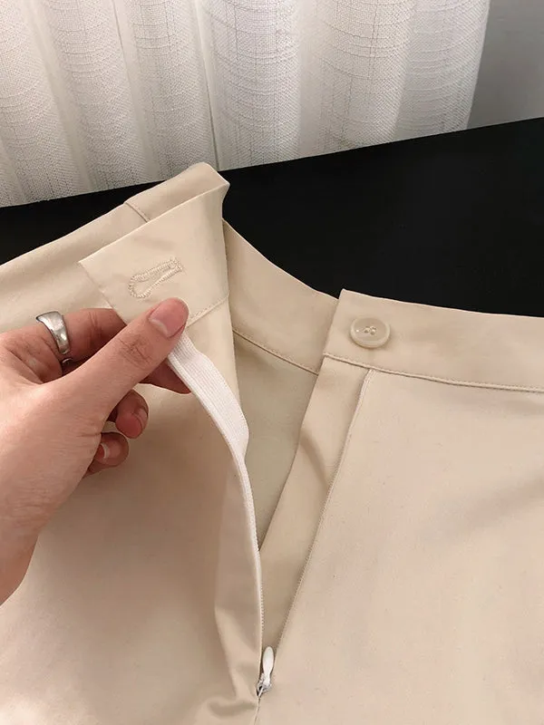 Simple A-Line High Waisted Solid Color Skirts Bottoms