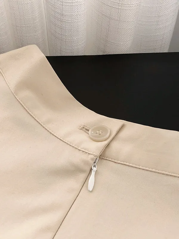 Simple A-Line High Waisted Solid Color Skirts Bottoms