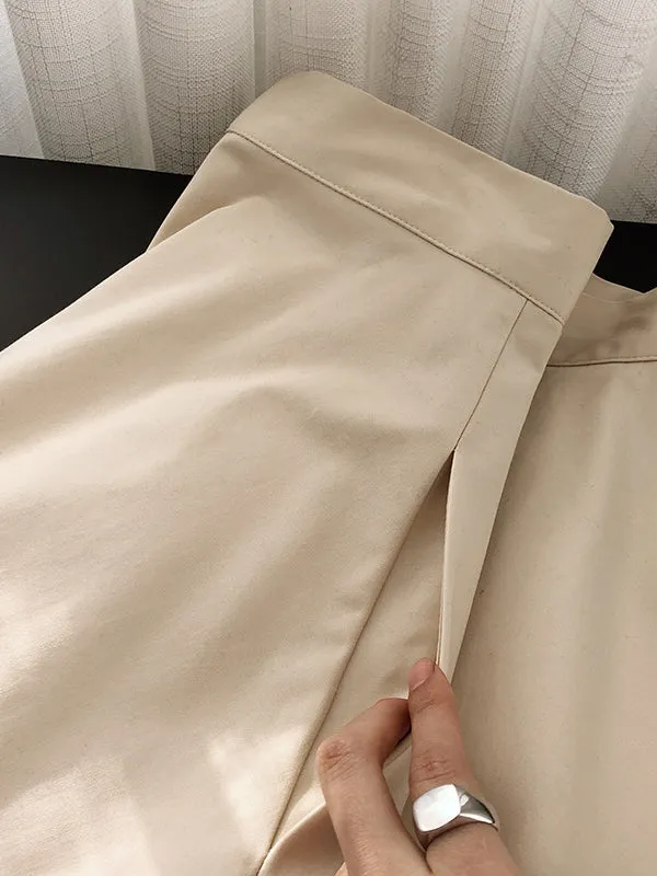 Simple A-Line High Waisted Solid Color Skirts Bottoms