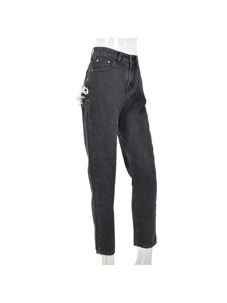 Slayed Lace Up Jeans