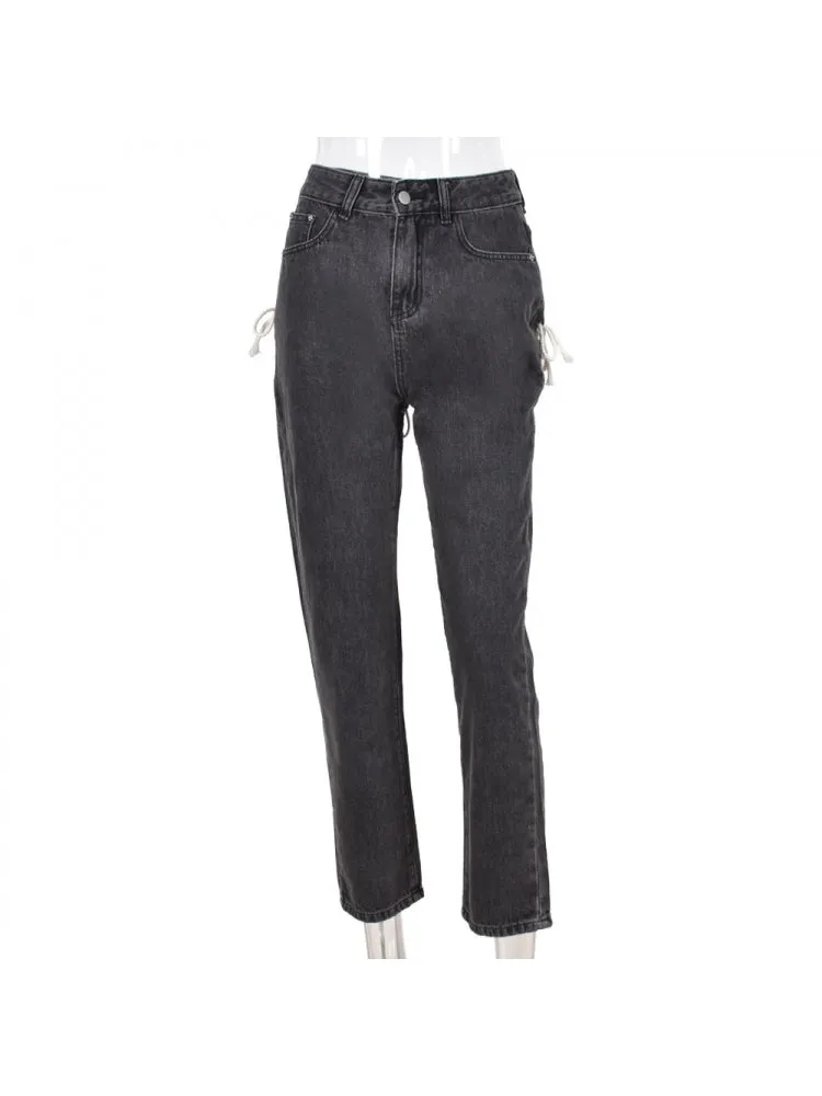 Slayed Lace Up Jeans
