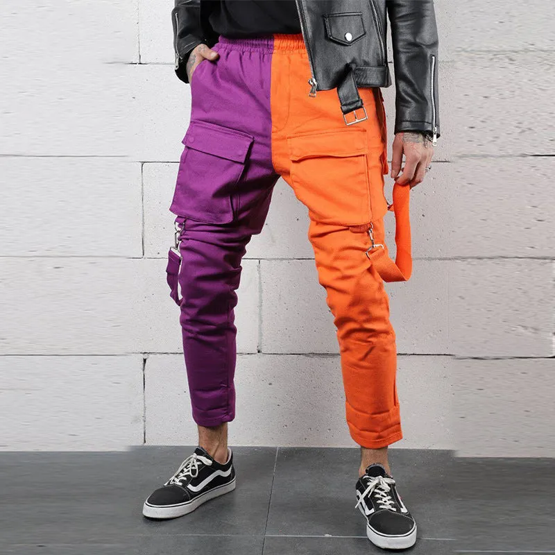 Street style fashion multi-pocket casual overalls