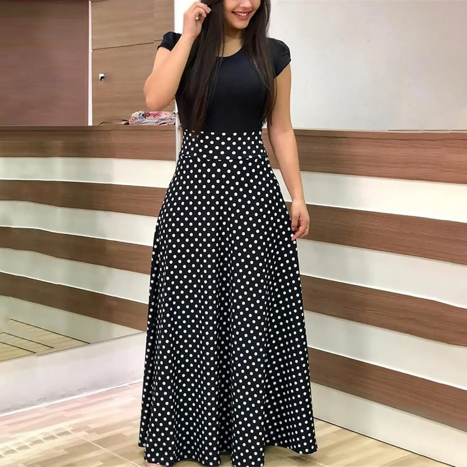 Summer Dresses for Women 2025,Women's Maxi Dress Floral Boho Print Tunic High Waist Elastic Beach Womens Summer Dresses