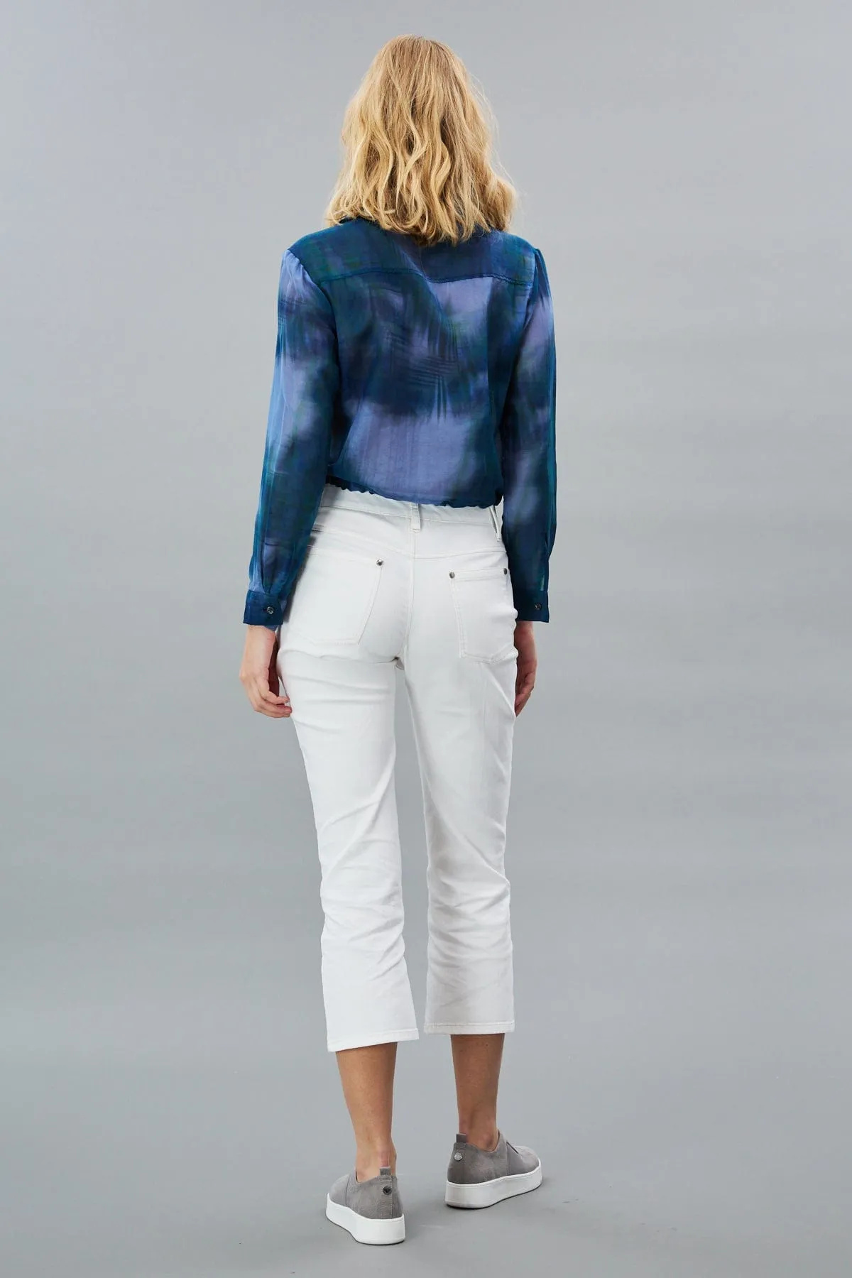 Tie Dye Voile Drawstring Top