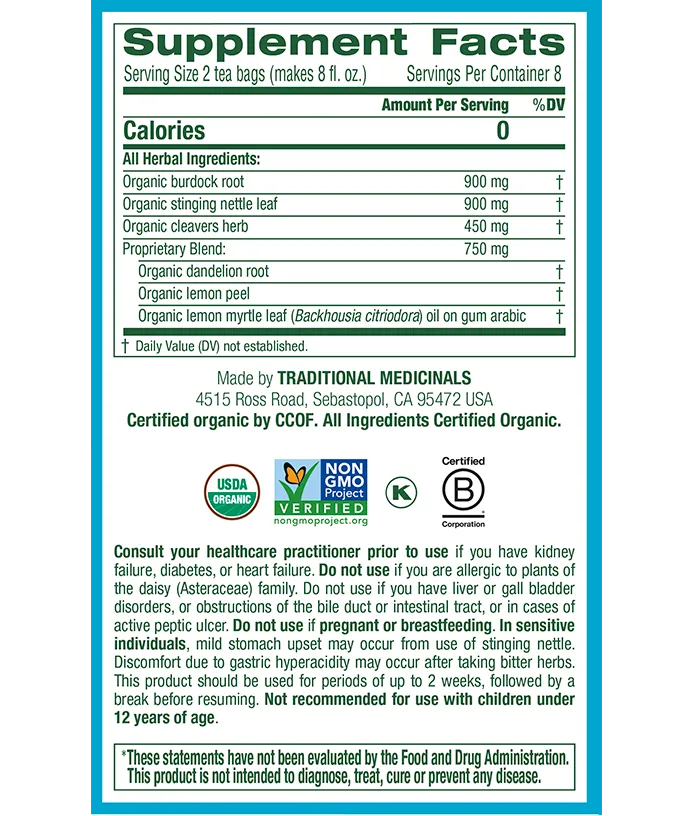 Traditional Medicinals Everyday Detox Lemon Tea (16 Bags)