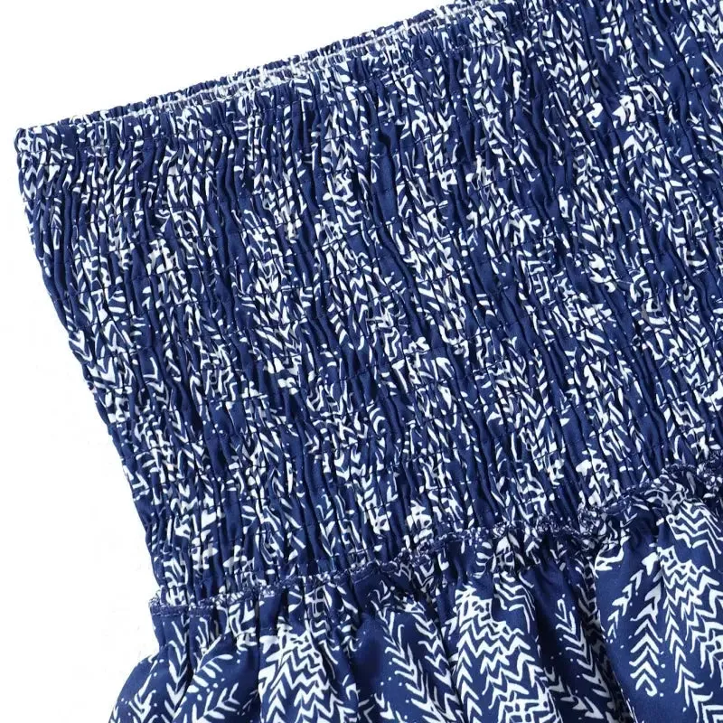 Vacation Boho Miniskirt Sexy Girl Y2k Skirts Mujer Ruffle Edge Printed Skirt Women Fashion New Floral Pleated Short Skirt Female