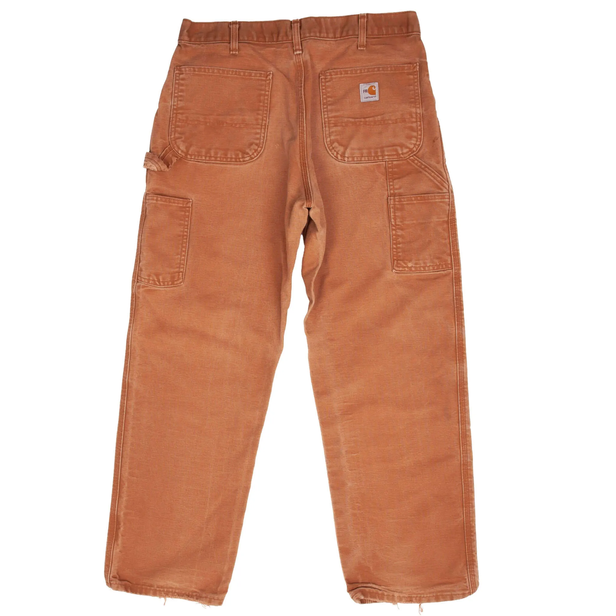 VINTAGE CARHARTT FLAME RESISTANT CARPENTER PANTS FRB229 BRN SIZE 33X29