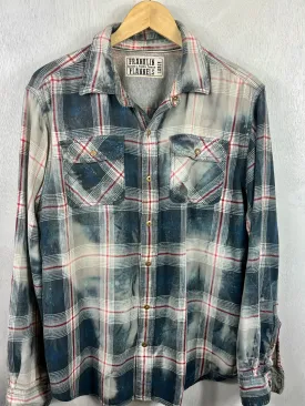 Vintage Navy, Red and White Flannel Size Large