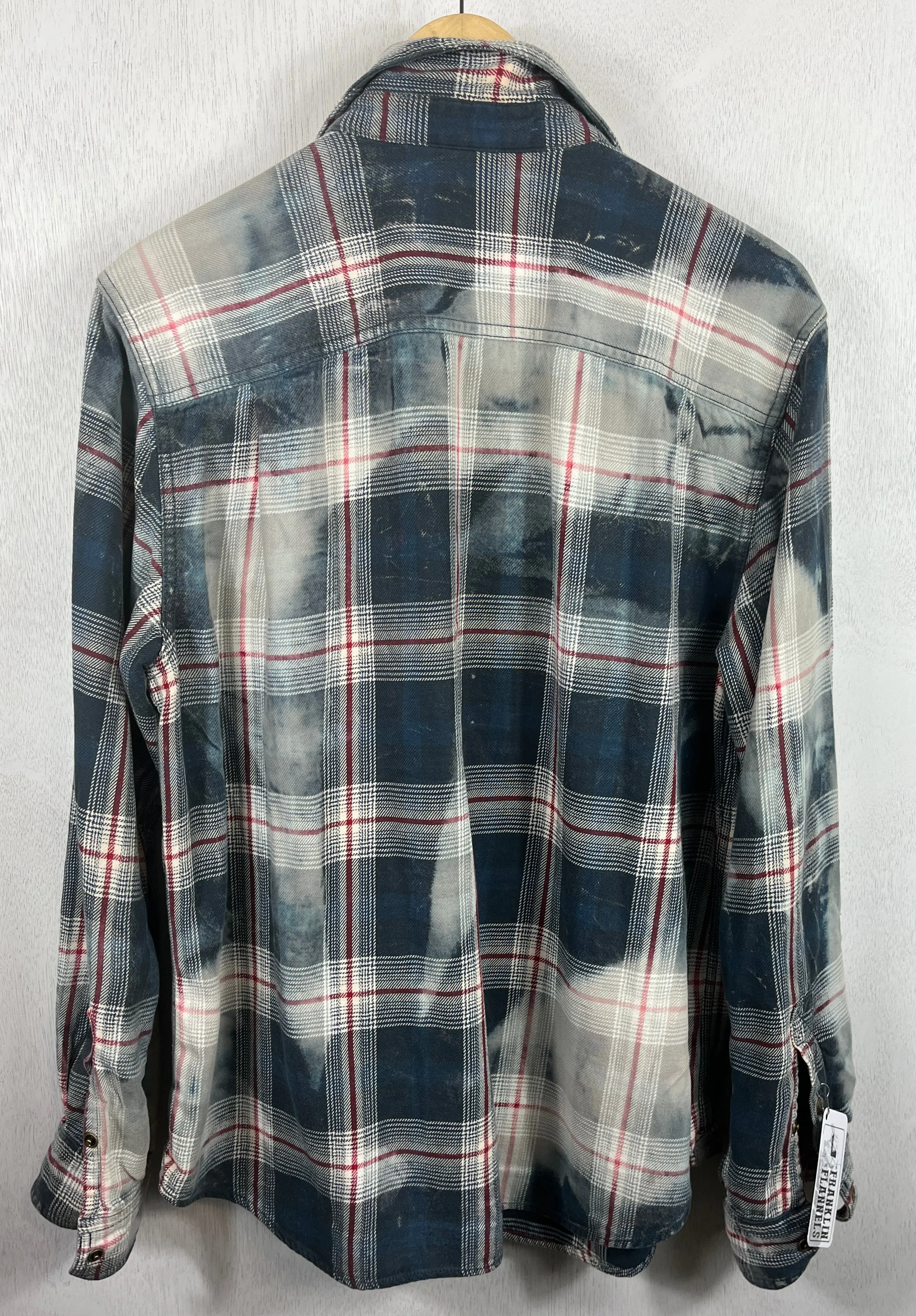 Vintage Navy, Red and White Flannel Size Large