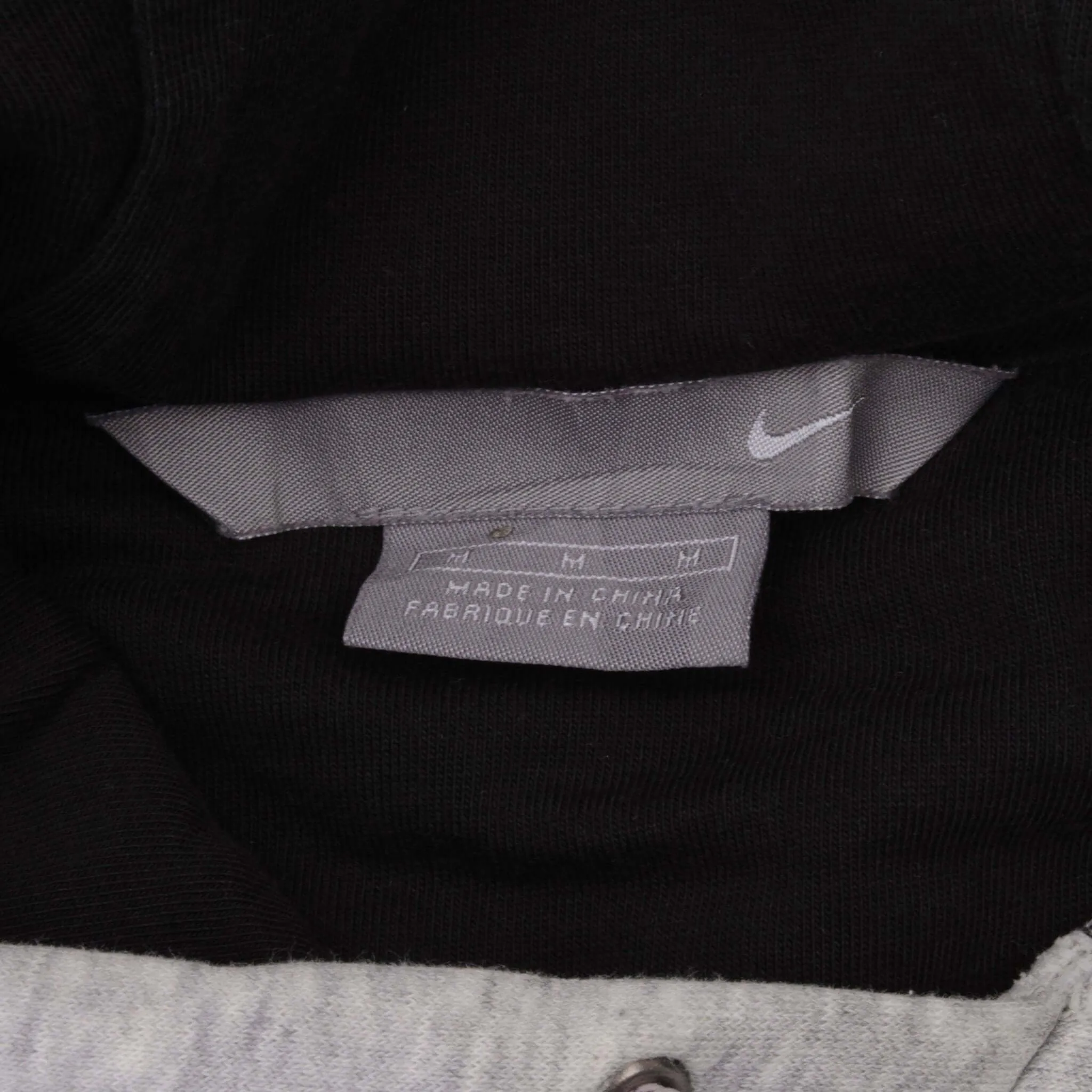 VINTAGE NIKE BIG SWOOSH GREY HOODIE SWEATSHIRT 2000S SIZE MEDIUM