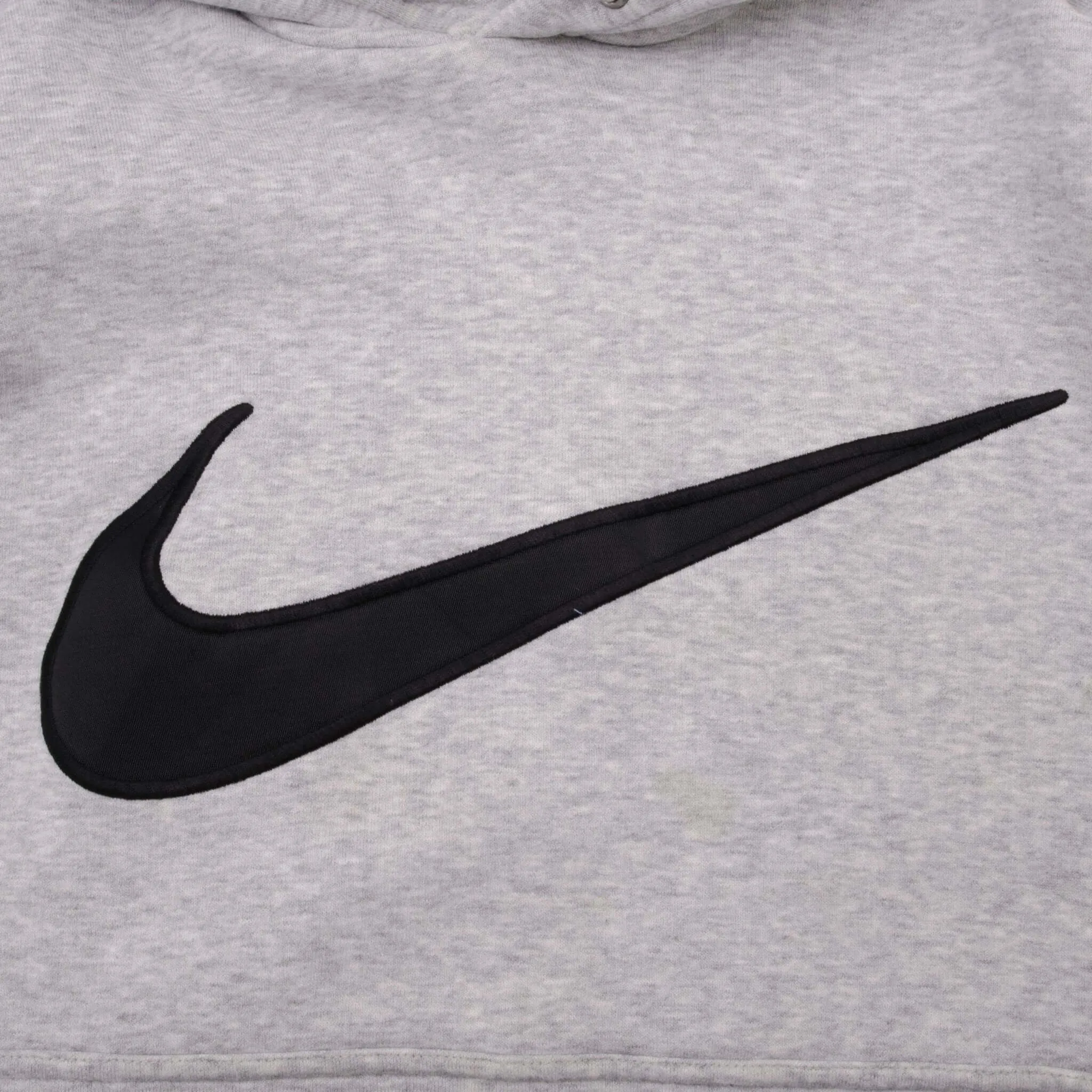 VINTAGE NIKE BIG SWOOSH GREY HOODIE SWEATSHIRT 2000S SIZE MEDIUM