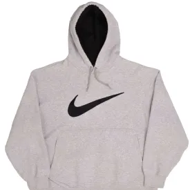 VINTAGE NIKE BIG SWOOSH GREY HOODIE SWEATSHIRT 2000S SIZE MEDIUM