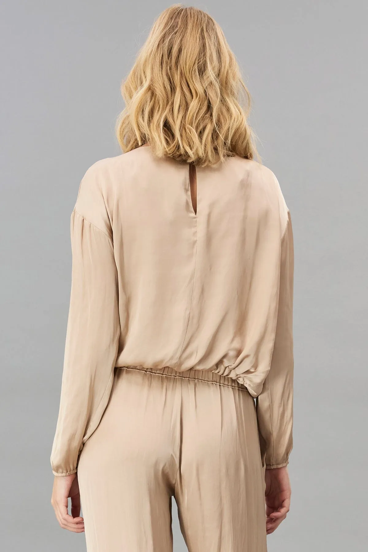 Vintage Satin Drawstring Top