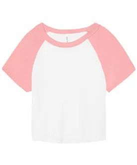 White/Pink - Women’s micro rib raglan baby t-shirt