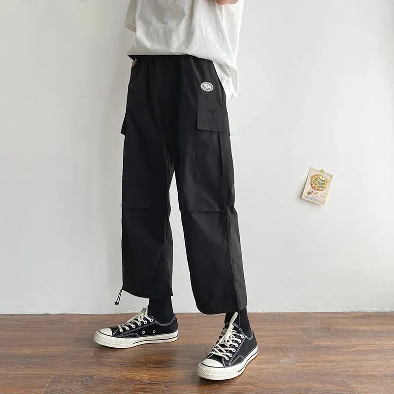 Wjczt  New Spring and Autumn Men's Fashion and Comfortable Korean Casual Pants Men's Loose Overalls Sports Cropped Pants 2025