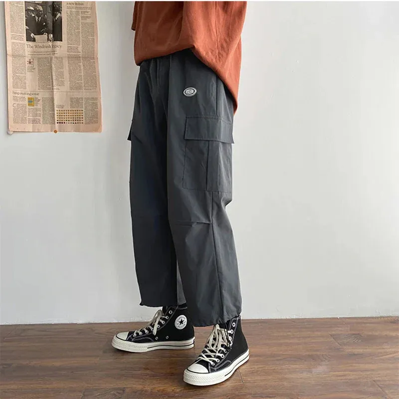 Wjczt  New Spring and Autumn Men's Fashion and Comfortable Korean Casual Pants Men's Loose Overalls Sports Cropped Pants 2025