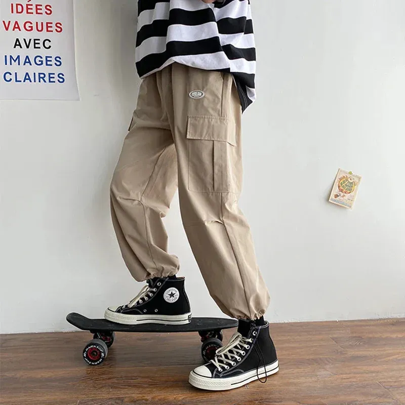 Wjczt  New Spring and Autumn Men's Fashion and Comfortable Korean Casual Pants Men's Loose Overalls Sports Cropped Pants 2025