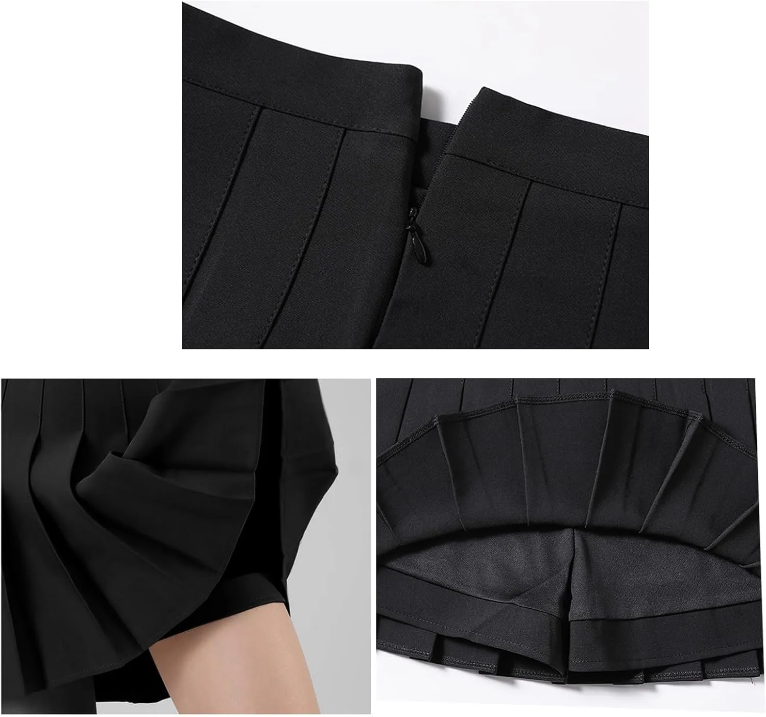 Women Girls high Waisted Pleated Skater Tennis School Skirt Uniform Skirts