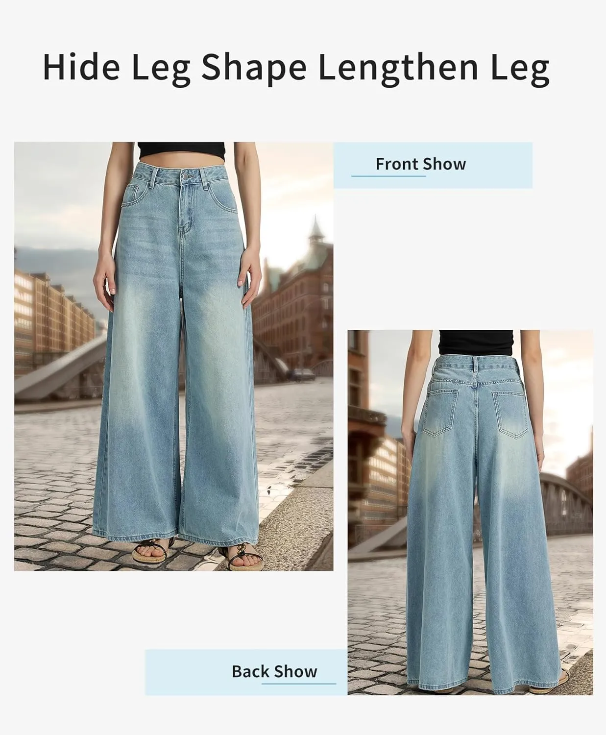 Womens High Waisted Wide Leg Jeans for Women Baggy Loose Fit Straight Leg Denim Pants Boyfriend Jeans for Women