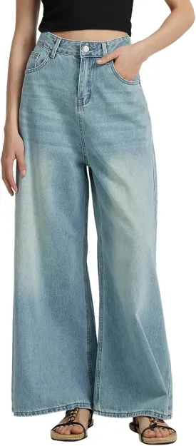 Womens High Waisted Wide Leg Jeans for Women Baggy Loose Fit Straight Leg Denim Pants Boyfriend Jeans for Women