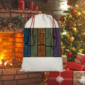 Wooden Plank Sublimation Linen Drawstring Sack