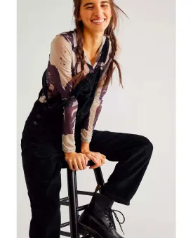 Ziggy Black Corduroy Overalls